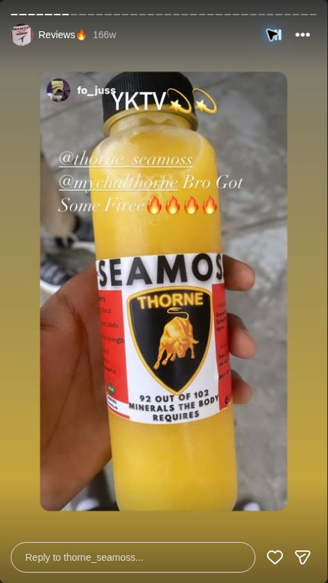 Video preview from @thorne_seamoss Instagram Reviews highlight, story 7.
