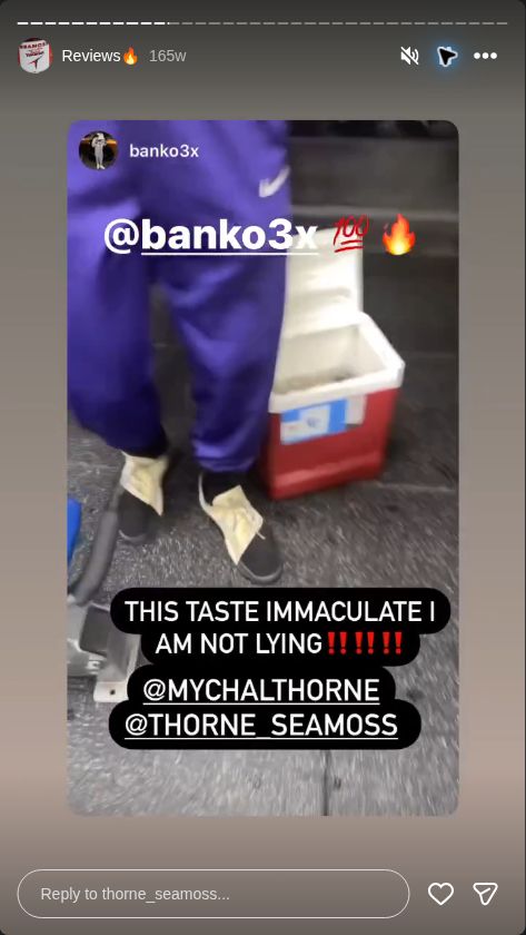 Video preview from @thorne_seamoss Instagram Reviews highlight, story 12.