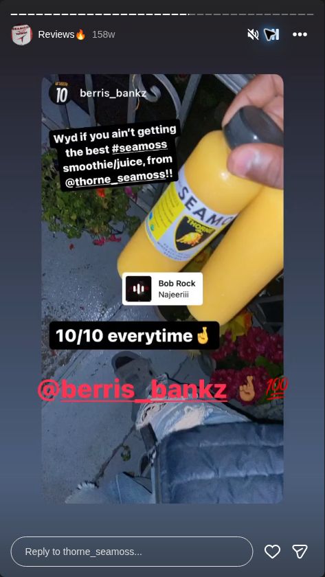 Video preview from @thorne_seamoss Instagram Reviews highlight, story 22.